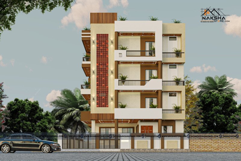 Modern 3-Storey House Elevation Design | Naksha Store